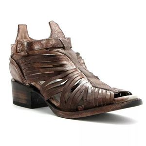 Freebird by Steven Arrow open toe bootie, size 8